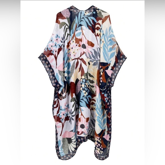 One Size BREATH OF YOUTH FLORAL KIMONO-NWT - Picture 11 of 16